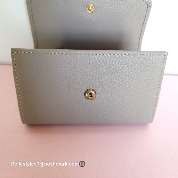 DOONEY & BOURKE Pebbled Grain Leather Medium Flap Wallet with ID Window- Taupe - Picture 9 of 16